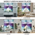 thumbnail image 7 of Turquoise Purple Kitchen Window Curtains, Swag Curtains Valance for Bedroom Living Room Bathroom, Geometric Abstract Modern Oil Painting Rod Pocket Window Curtain Block Drapes 2 Panels 36"x45", 7 of 7