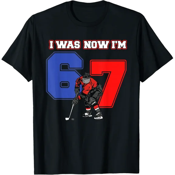 7 Year Old Birthday I Was 6 Now I'M 7 Hockey Sport Lover Boy T-Shirt All Size S-5Xl
