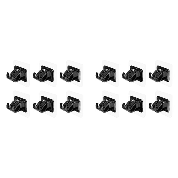 12 Uds Soporte de Barra de Cortina Autoadhesivo Clip de Barra de Cortina Sin Perforaciones Barra de Cortina de Ducha Ajustable Sin Clavos Colgantes