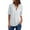 White, variant on Womens Trendy Chiffon V Neck Blouses Vintage Roll up Sleeve Business Work Shirts Fall Fashion Plain Loose Tunic Top