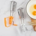 thumbnail image 4 of Egg Beater Hand Cranked Manual Double-head Rotary Stainless Steel Duty Milk Cream Dough Egg Whisk Kitchen Tools, 4 of 7
