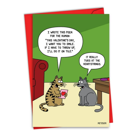 1 Funny Valentine's Day Card with Envelope - Human Poem C9232VDG