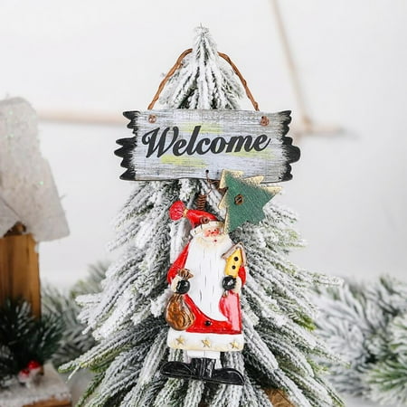 

Deal of The Day Dvkptbk Christmas Resin Wood Painted Pendant Antique Snowman Angel Pendant