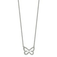 thumbnail image 2 of Stainless Steel Themed Necklace Chain Polished w/CZ Butterfly 18in 18 inch, 2 of 6