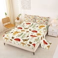thumbnail image 2 of Homewish Cream Boho Mushrooms Queen Sheets,Butterfly Plant Queen Sheet Sets,4 Pieces,1 Flat Sheet, 1 Fitted Sheet and 2 Pillowcases, 2 of 6