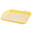 thumbnail image 1 of Poste extraíble para inodoro para perros, bandeja para ir al baño desmontable antisalpicaduras, bandeja para ir al baño para cachorros al aire libre, valla mediana amarilla, 1 of 9