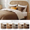 thumbnail image 6 of Exclusivo Mezcla Twin Bedding Duvet Cover Set, 2 Pieces Lightweight Comforter Cover with Pillow Sham (Brown and Brich Beige), 6 of 8