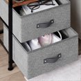 thumbnail image 6 of Storage End Table Nightstand with Drawers, Rustic Nightstand Industrial Bedside Table Furniture with Leather Handles, Small Side Table Bedside Table for Bedroom Living Room Small Space, 6 of 9