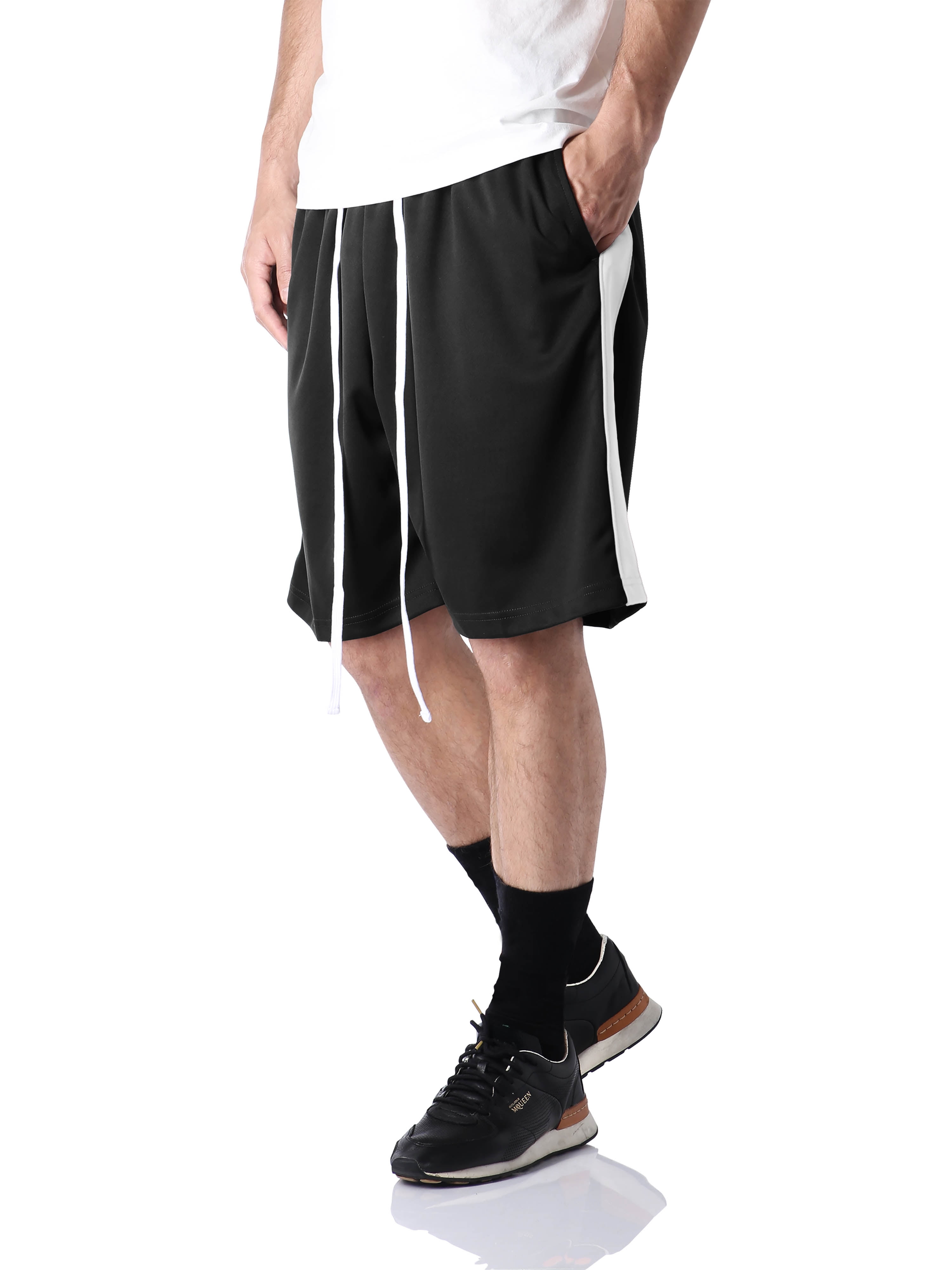 Drawstring Stripe Track Shorts