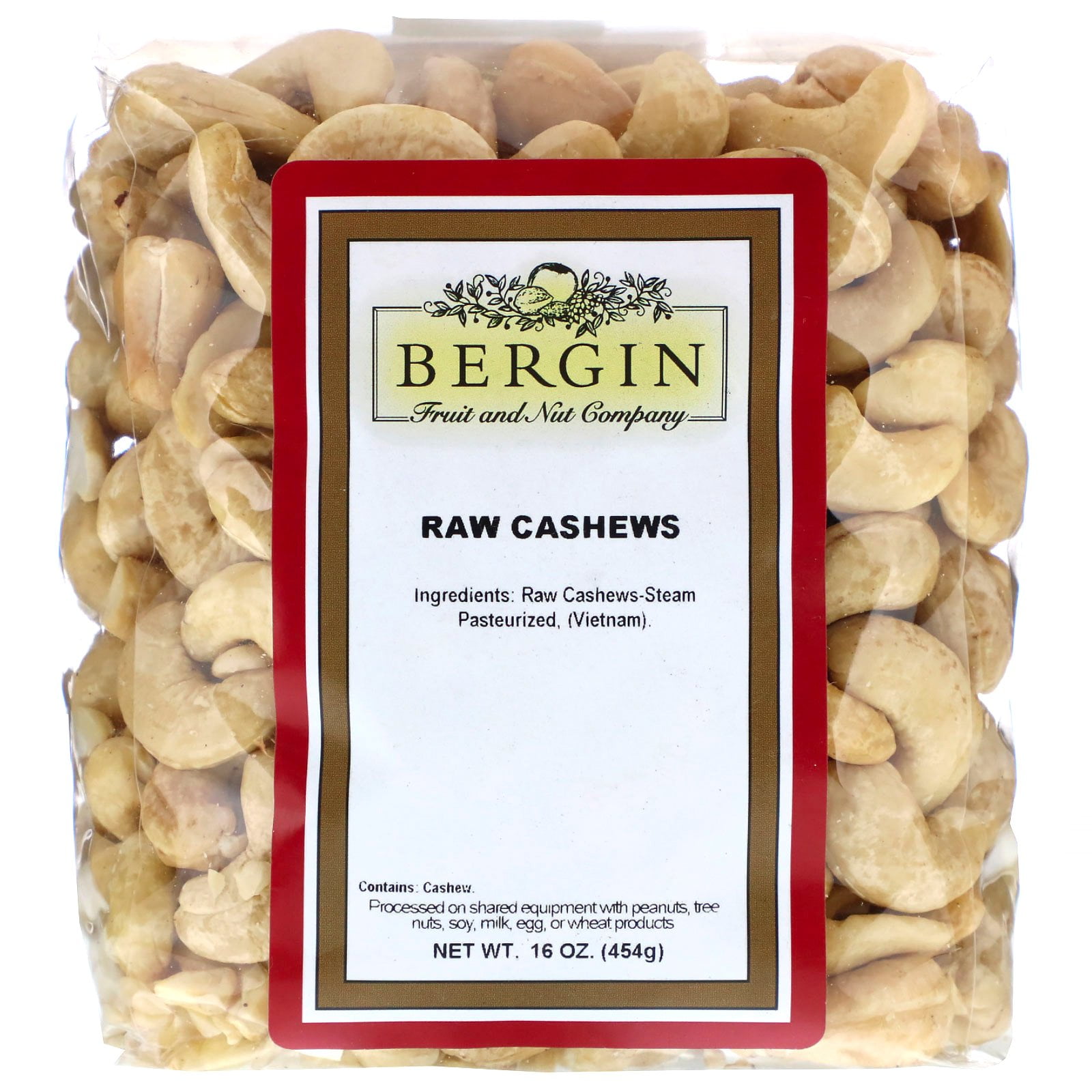 Raw Cashews, 16 oz (454 g), Bergin Fruit and Nut Company