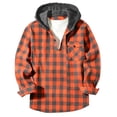 thumbnail image 5 of Men's Casual Plaid Shirts,Button Long Sleeve Hooded Pullover Top with Drawstring and Chest Pocket,Weekend Outing, 5 of 7