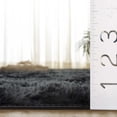 thumbnail image 4 of SAFAVIEH Rainbow Jaki Abstract Shag Area Rug, Dark Gray, 6' x 9', 4 of 10