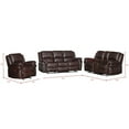 thumbnail image 4 of Pemberly Row 3-Piece Living Room Set Faux Leather Sofa Set in Brown, 4 of 7