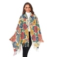 thumbnail image 3 of FORMRS Womens Scarf Winter Soft Long Big Warm Shawls Wrap Tassel Scarves, Vibrant Flowers Pattern, 3 of 9