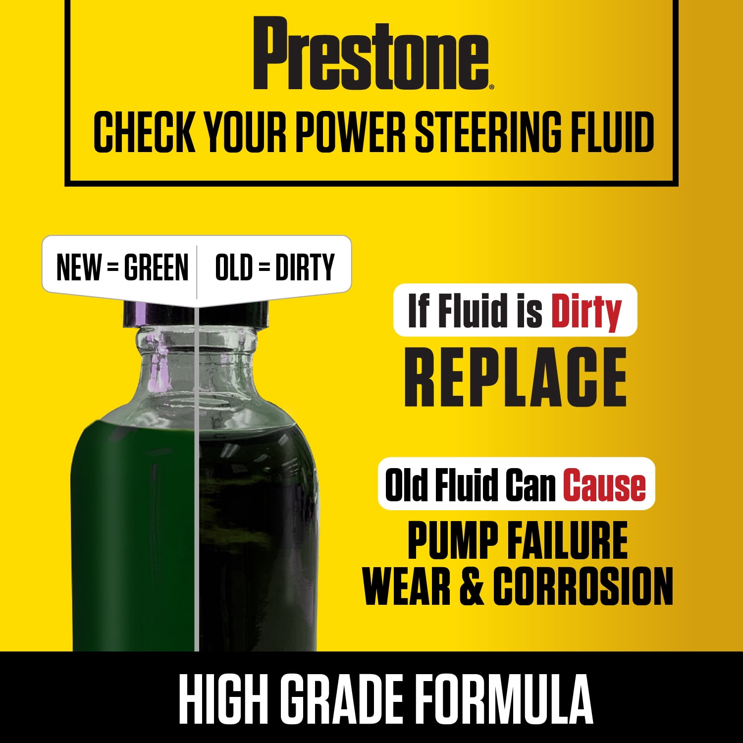 Prestone Full Synthetic Power Steering Fluid for American Vehicles, 12 fl oz Fits select: 1990-2014 FORD F150, 1999-2023 CHEVROLET SILVERADO