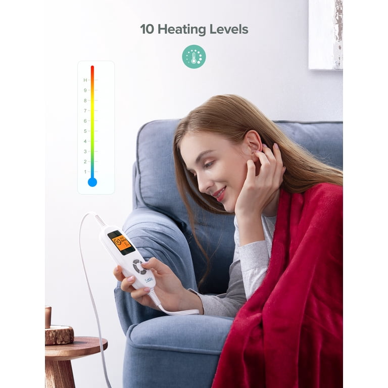 Sable Electric Blanket Heated Blanket Throw, 50 x 60 Flannel Blanket with  10 Heating Levels, 1-3 Timer Settings, ETL Certified, Machine Washable, Red  - Walmart.com