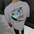 thumbnail image 2 of Bibifish Mens T-Shirts Loose Fit Landscape Graphic Print Tshirts Street Style Fall Casual Short Sleeve Tee Tops, 2 of 7