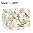 thumbnail image 5 of Yayeee Collapsible Cube Storage Bin with Lid Fabric Closet Decorative Basket with Handles, Beige Birds, 5 of 7