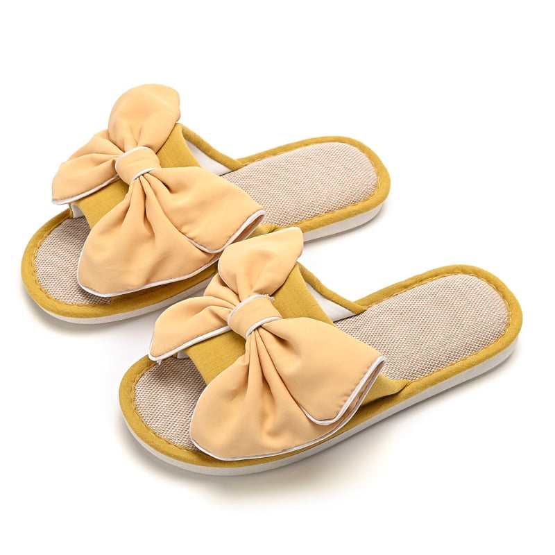 TELLW Lady Mens Linen Cotton Hemp Breathable Light Summer Spring Autumn Indoor Holiday Slippers
