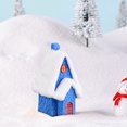 thumbnail image 5 of Beautynvta Christmas Plastic House Figurines, Miniature Christmas Tabletop Ornaments House Statue House Model for Christmas Holiday Home Party Decor, 1" x 1" x 1.7", Blue, 5 of 8
