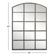 thumbnail image 4 of DecMode Industrial Metal Arched Window Pane Shape Wall Mirror with Dark Gray Finish, 30"W x 40"H, 4 of 14