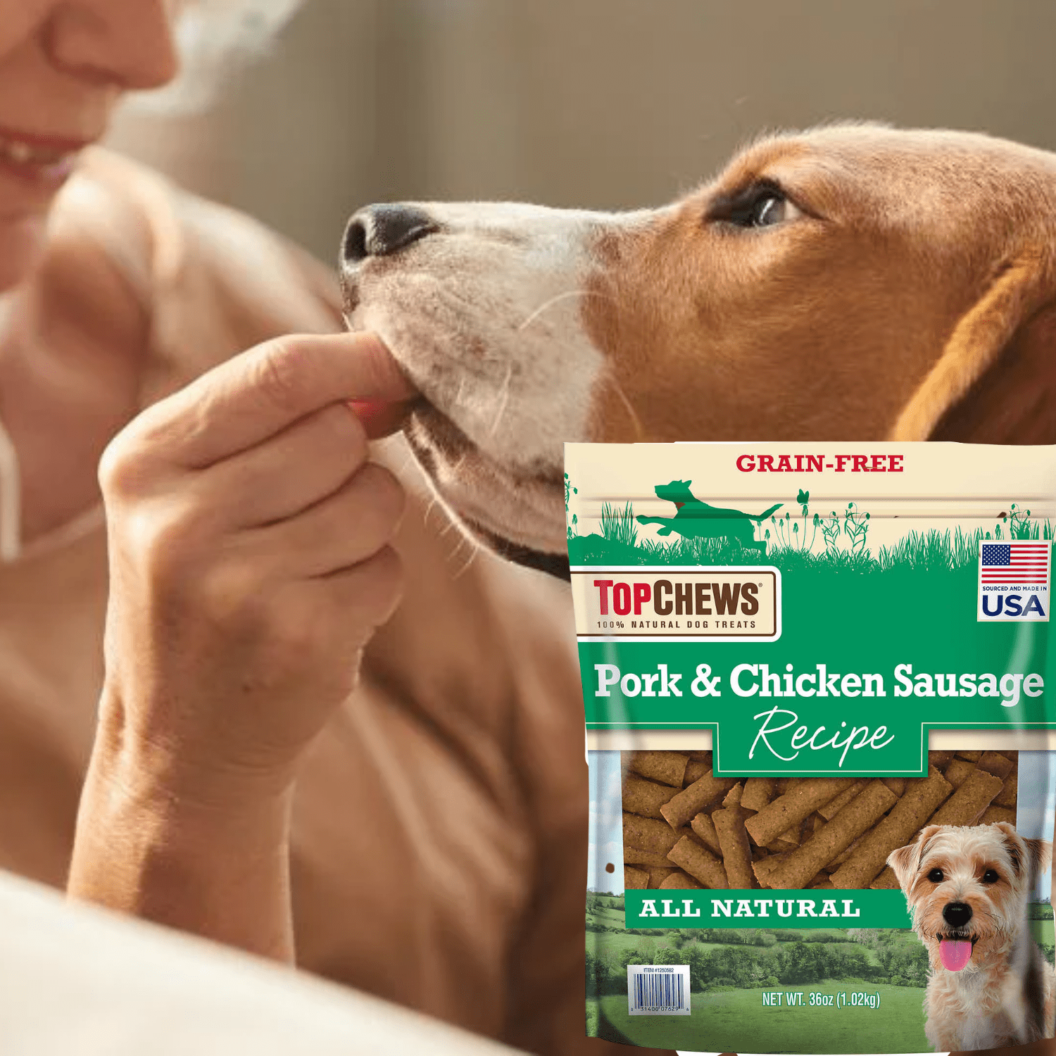 Top chews pork & chicken cheap sausage dog treats