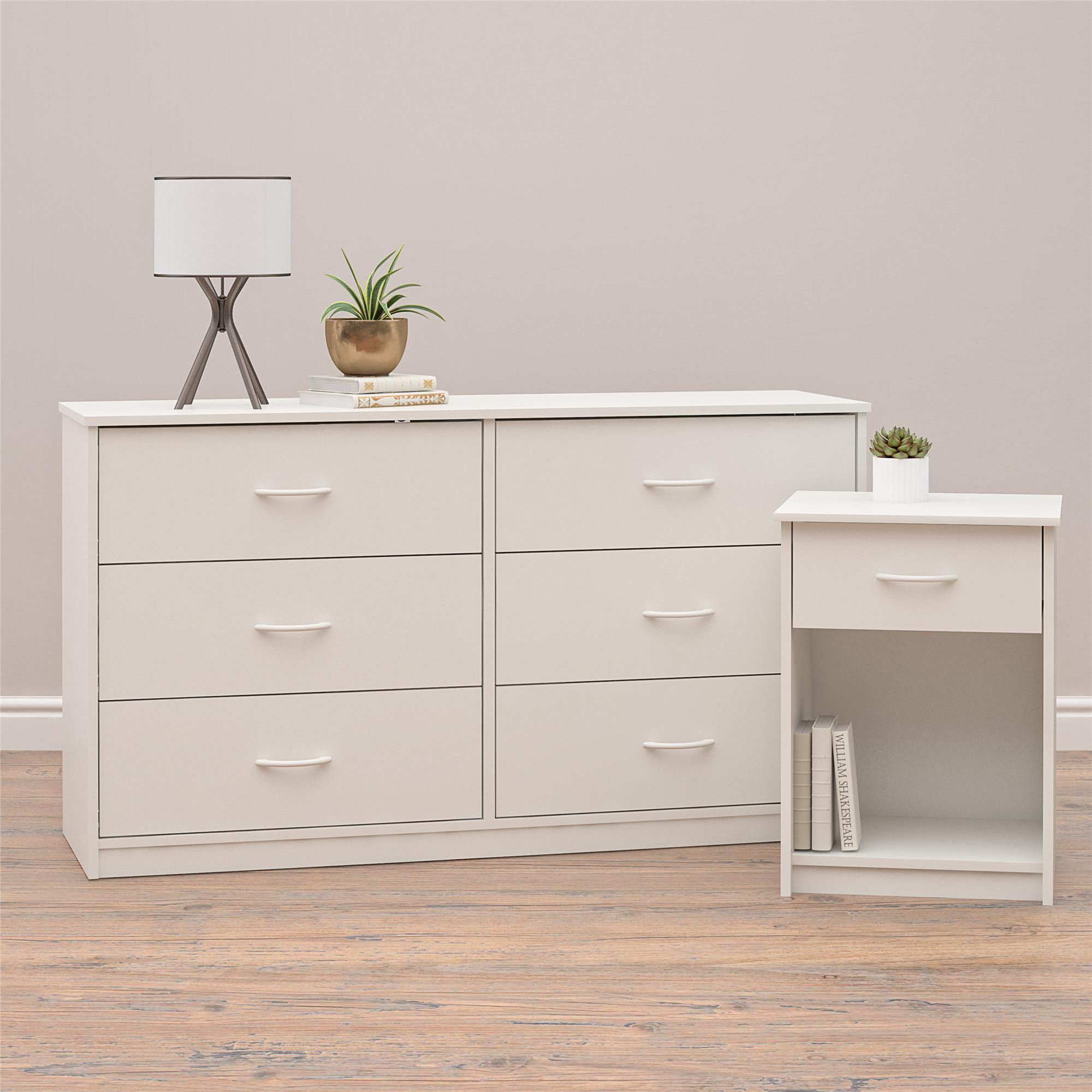 Mainstays Classic 6 Drawer Dresser White Finish Walmart Com Walmart Com