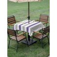 thumbnail image 5 of Outdoor Tablecloth with Umbrella Hole, Purple Grey Striped Spillproof Waterproof Outdoor Table Cover, Minimalist Farmhouse Stripe Patio Tablecloths for Party/Garden/Picnic, Square 60"x60", 5 of 9