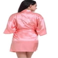 thumbnail image 5 of LYMAYTER Women Summer Bathrobe Lightweight Satin Short Robe Casual Solid Color Kimono Robe S-3XL, 5 of 8