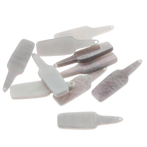 10pcs Mini Joyería Acrílica en apariencia Botella de Cerveza Haciendo que Pendiente Cuelgue Artesanías gris Salvador Colgante de acetato colgante