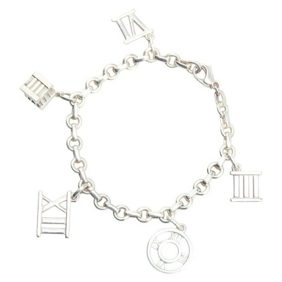 Pre-Owned Tiffany Atlas 5 Charm Bracelet SV925 Silver Women's TIFFANY&Co. (Good)