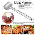 thumbnail image 2 of Ablandador de carne de acero inoxidable Martillo triturador Mazo de carne de doble cara para utensilios de cocina Filete Cerdo Chuleta de pollo Pepino Ajo Unbranded JY39376, 2 of 7