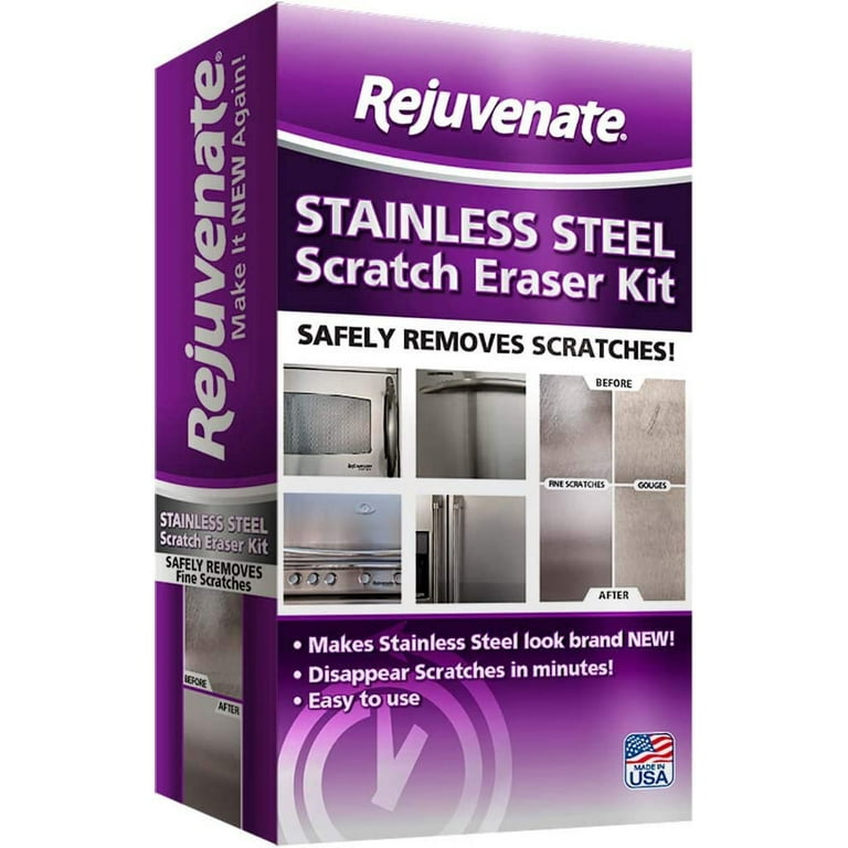 Rejuvenate Stainless Steel Scratch Eraser Kit Safely Removes Scratches  Gouges Rust Discolored Areas Makes Stainless Steel Look 6 Piece Kit
