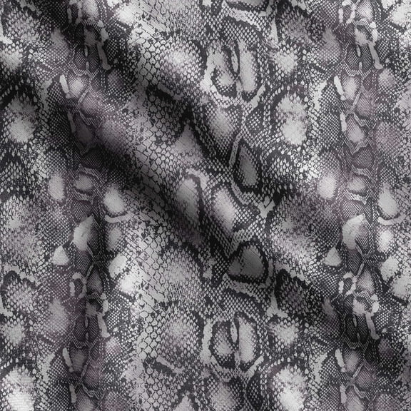 Soimoi Animal Skin Print, Silk Fabric, Decor Sewing Fabric by The Yard 42 Inch Wide,Decorative Fabric for Shirts Suits Ties, Black