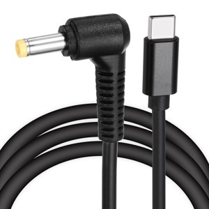 5FT USB C to DC PD Power Fast Charging Cable, 4.0x1.7mm 65W/15V(Black)