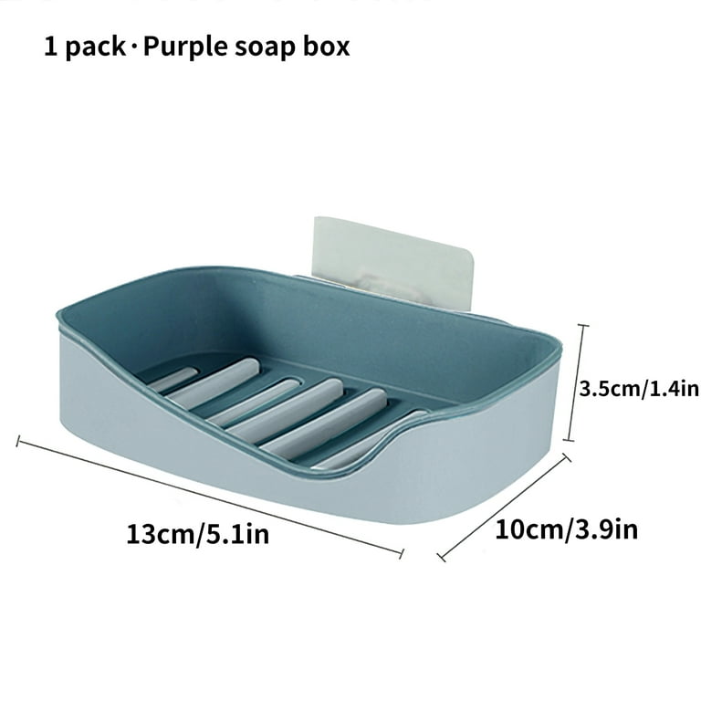 2 Pcs White Silicone Self Draining Rectangular Soap Dishes - Waterfall Soap  Trays - Soap Dishes for Bar Soap - Soap Boxes - Soap Case - Soap Container