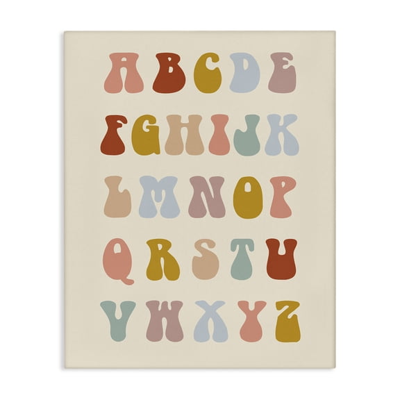 Stupell Industries Minimalist Vintage Alphabet Letters Canvas Art, 16 x 20, by Lil' Rue