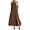 Brown, variant on Women's Round Neck Button Placket Side Slit Pocket Sleeveless Flowy Maxi Casual Dresses for Women Daily Vacation Polished All-Day Relaxed Comfort Wear