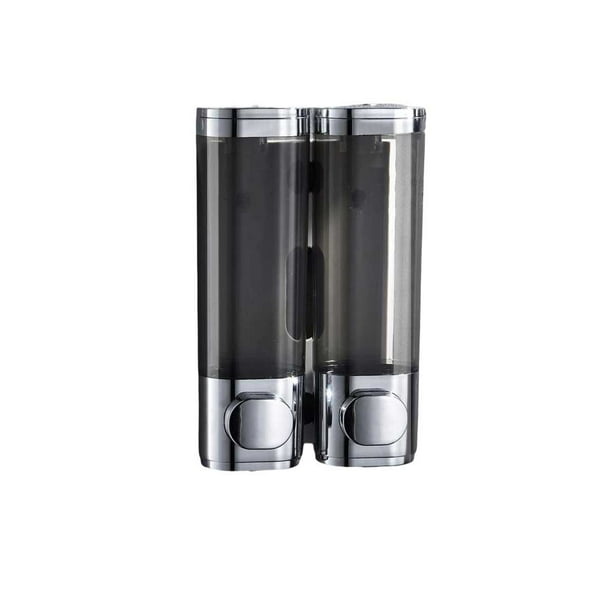 Matsuzay Dispensador de fluidos de 300ML, contenedor de Gel de rellenable, botella de prensa para colgar en la pared, reutilizable para el hogar, Juegos de accesorios de baño Plata 2PCS Matsuzay HA071891-02