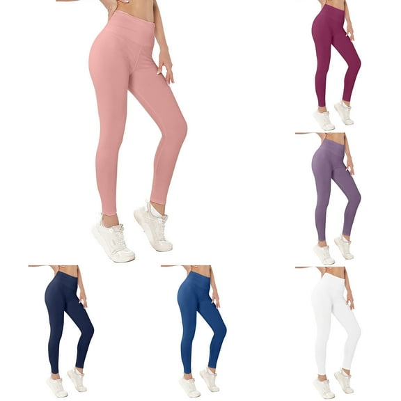FRSASU High Waisted Leggings for Women Soft Tummy Control Pants Quick Drying Tight Non See Through Workout Yoga Pants for Running Plus Size Wine