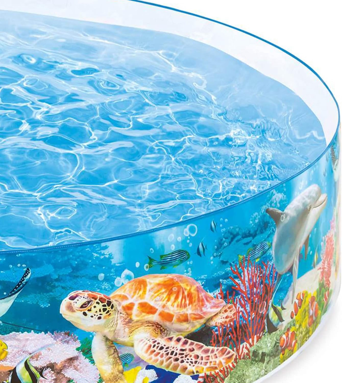 Deep-sea blue 8-foot x 18-inch instant circular plastic ground children's swimming pool