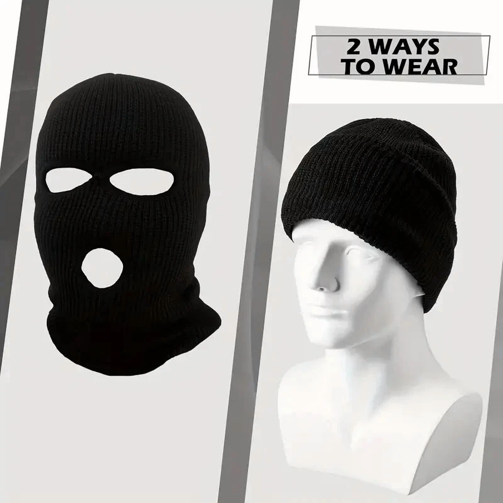 KNACK - 3 Pcs Full Face Mask Winter Ski Cap Balaclava Beanie Tactical Thermal Warm Hat