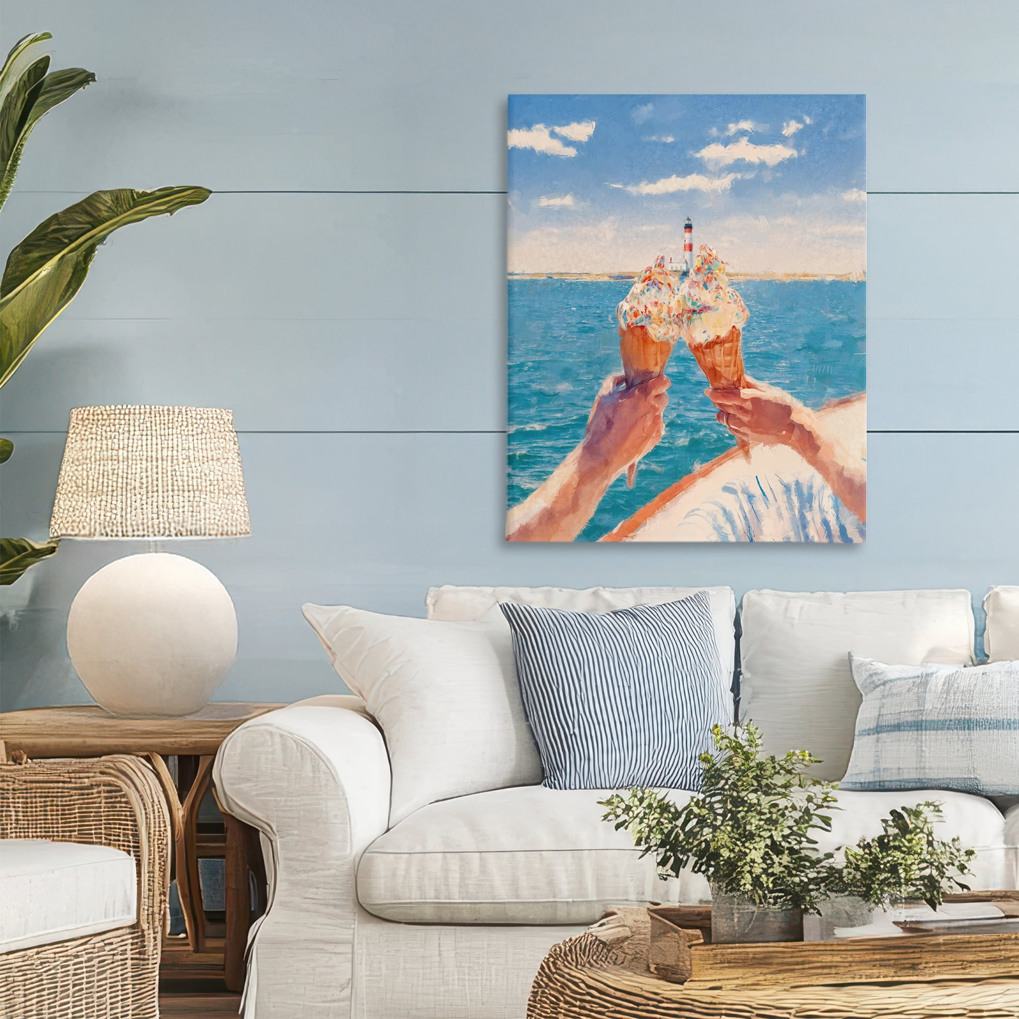 Ice Cream Cheers on Boat Canvas Wall Art, design by Ziwei Li