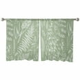thumbnail image 7 of Sheer Curtains 45 inches Long, Sage Green Plant Silhouette Printing Light Filtering Sheer Window Curtains Rod Pocket Voile Drapes for Bedroom Living Room, 52"W x 45"L 2 Panels, 7 of 7