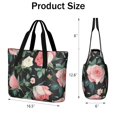 thumbnail image 3 of Tote Bag for Women - Pioneer Flower Shoulder Bag - Large Utility Work Duffle Bag with Zipper Handbag for Travel, Work, Sprots, 3 of 5