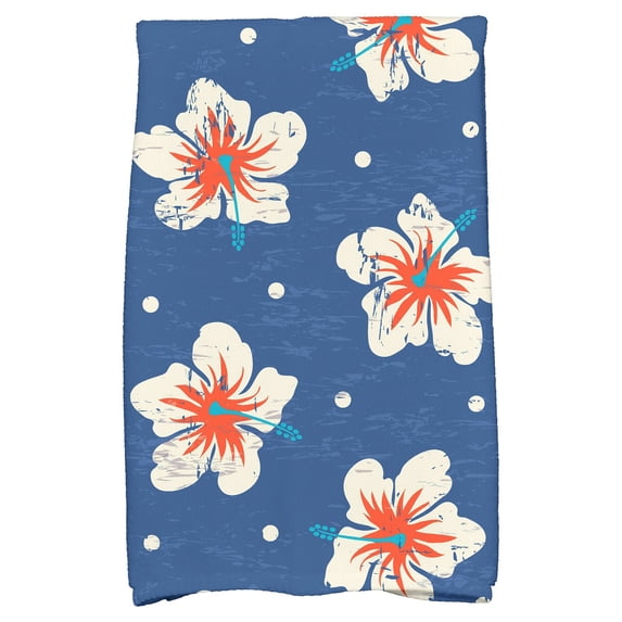 Simply Daisy 18" x 30" Hibiscus Blooms Floral Print Hand Towel