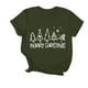thumbnail image 5 of Navidad Mujeres Tops, Cuello Redondo Manga Corta Impresa Camiseta, Vintage Holiday Humor Tee Top, 5 of 7