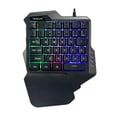 thumbnail image 1 of Matsuzay Teclado LED para juegos con cable de 1,6 m con retroiluminación, soporte para muñeca, 35 teclas, teclado de para una mano, accesorios Juegos de teclado y mouse para computadora, 1 of 8
