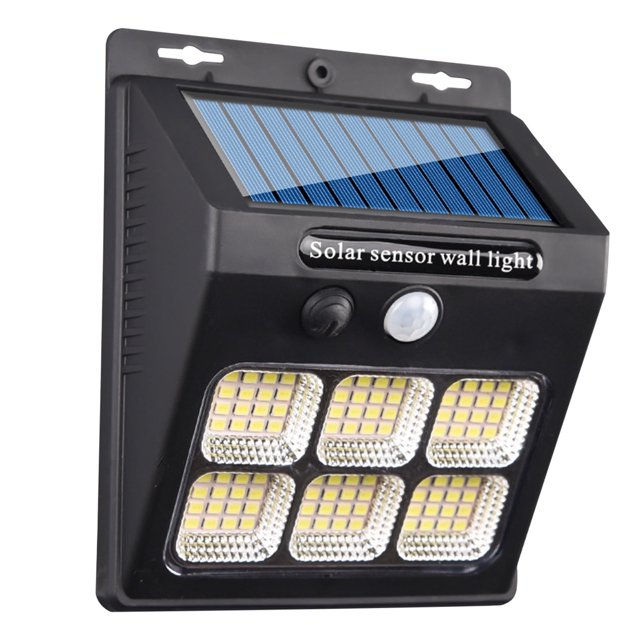 ¡Ahorros para la vuelta al cole! Luces solares Feltree para exteriores con sensor de movimiento, 3 modos y 96 luces LED, luces de seguridad de pared para cercas, jardines, patios y puertas (1 unidad)
