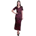thumbnail image 4 of Moomaya Long Bodycon Maxi Dress For Womens Short&nbsp;Sleeve V neck Printed Jersey T-shirt Dress, 4 of 6